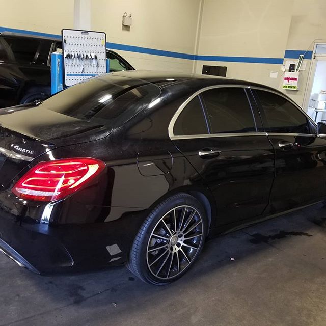 Black Mercedes C300 tinted